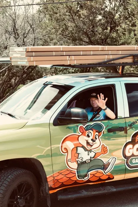 Go Nuts Garage Door technician arriving at a customer's home in Granbury, TX