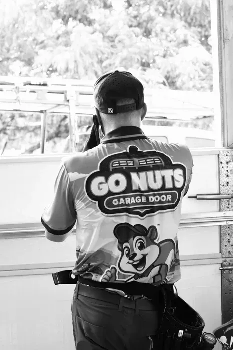 Go Nuts Garage Door technician arriving at a customer's home in Aledo, TX