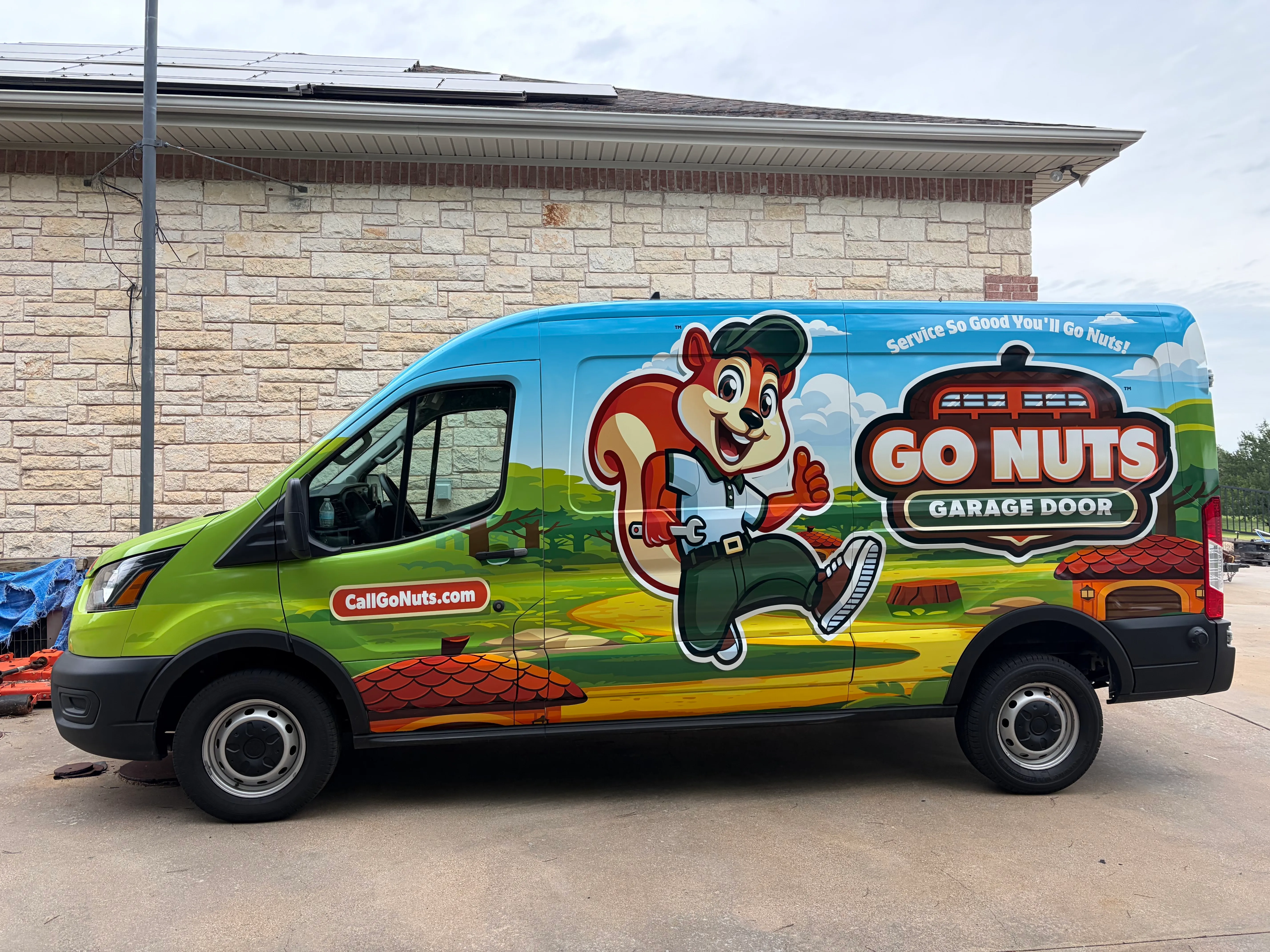 Go Nuts Garage Door branded service van serving Benbrook, TX
